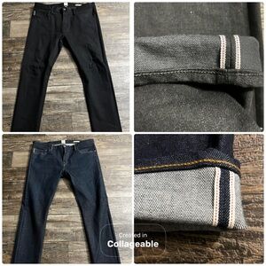Hiroshi Kato The Needle Size 38 Indigo + Black Selvedge Denim Bundle